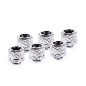 Custom Watercooling: Alphacool Eiszapfen 14mm Hard Tube Compression Fitting Six Pack - Chrome