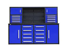 Work Benches: 18 DRAW 4 CUPBOARD BLUE WORK BENCH - AVAILABLE NOW!