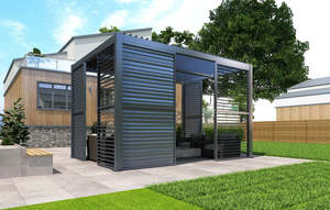 Pergola: PERGOLA - LOUVRE ROOF SYSTEM. 4M X 3M