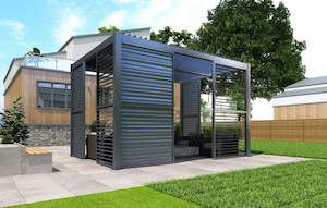Pergola: PERGOLA - LOUVRE ROOF SYSTEM. 4M X 3M