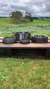 Dog Bowls Concrete Dog Bowls: 🖤 Onyx 🖤