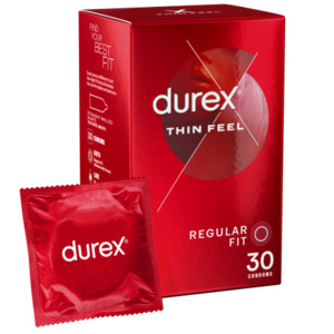 Products: Durex Thin Feel Regular Condoms - 30 Pack