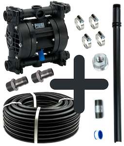 Piusi MP140 1 inch BSP(F) poly air operated diaphragm drum pump kit (PTFE Teflon&hellip;