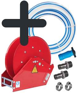 Sauro Rossi Auto A4 retractable hose reel with 30 m x 25 mm (1 inch) white dairy&hellip;