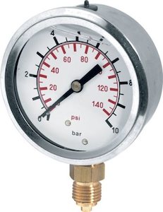 Wika pressure gauge 63 mm face 1/4 inch BSP(M) bottom entry - all sizes