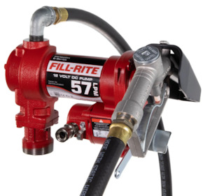 24 Volt Pumps: Fill Rite FR2410HE 24v petrol and diesel fuel pump with 3.6 m hose and manual nozzle (IECEx certified) 1 inch NPT(F) 57 lpm