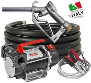Piusi 12v Pumps: Piusi Carry 3000 Inline 12v diesel pump kit with 4 m x 19 mm (3/4 inch) hose and nozzle 50 lpm
