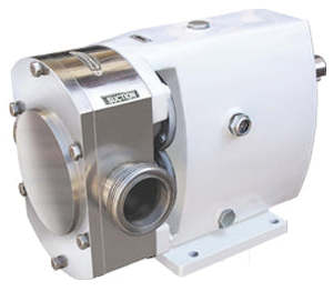 Rotofluid Bare Shaft Gear Pumps: RotoFluid FTLB stainless steel rotary tri-lobe pump rated from 500 to 1000 rpm 7 bar (100 psi)
