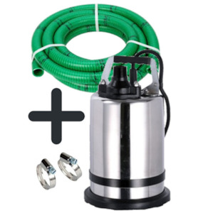 Ketta SR400 Puddle Sucker submersible pump with 10 m x 25 mm (1 inch) green SD h&hellip;