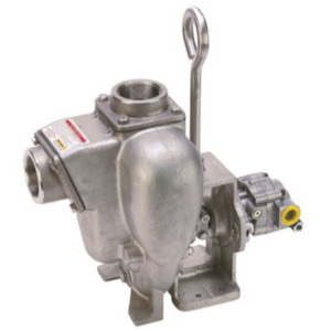 Stainless Steel Pumps Hydraulic Driven: Banjo 300PHYSS 3 inch NPT(F) stainless steel pump with 21 hp hydraulic motor 1323 lpm 43 m head