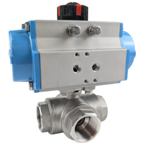 Ketta BLS3DR series pneumatic air operated 3 way stainless steel ball valve (dou&hellip;