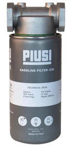 Piusi: Piusi E25 petrol and diesel fuel filter water absorbing 1 inch BSP(F) ATEX Zone 2 certified 10 micron 70 lpm 12 bar (174 psi)