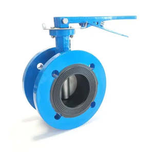 Plumbing: Ketta BFDD series butterfly valve with manual lever ductile iron double flanged -10°C to 90°C (40°C potable) 16 bar (232 psi) - all sizes