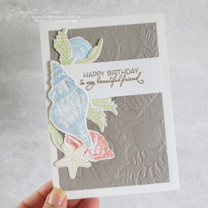 Products: Seashells Handmade Birthday Card - Confetti Card Studio