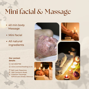 Mini facial & massage greerton Connect Healing