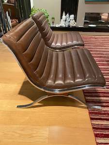 Chairs: Italian Vintage Leather Lounge Seat