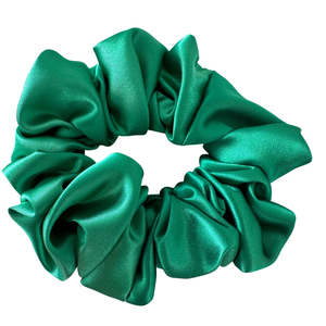 Accessories: Satin Scrunchie - Green