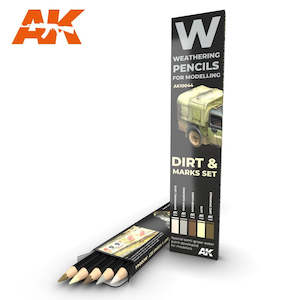 Ak Interactive Watercolor Weathering Pencils: AK-Interactive AK10044 Weathering Pencil Set - Dirt & Marks Set