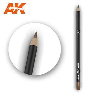 Ak Interactive Watercolor Weathering Pencils: AK-Interactive AK10010 Watercolor Weathering Pencil - Sepia