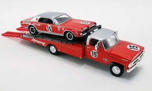 Acme Exclusive 64: ACME 51343 Parnelli Jones' #15 1967 Mercury Trans Am Cougar & Ford F350 Ramp Truck
