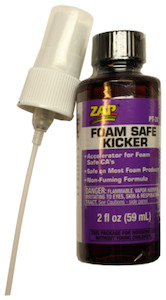 Cyano Acrylate Glues: Zap PT28 Zap-O CA - Foam Safe Kicker - 59ml