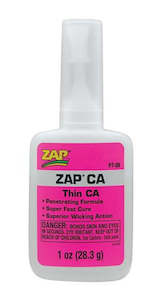 Cyano Acrylate Glues: Zap PT08 Zap CA Thin 28.3gm - Pink