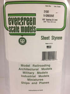 Evergreen: Evergreen 2100 Sheet - V Groove - 2.50mm