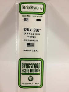 Evergreen: Evergreen 189 Strip - 3.20 x 6.30mm