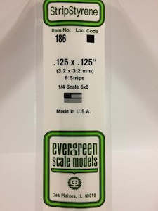 Evergreen: Evergreen 186 Strip - Square - 3.20mm