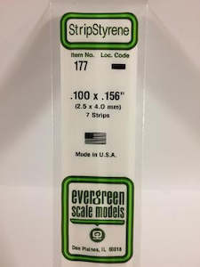 Evergreen: Evergreen 177 Strip - 2.50 x 4.00mm