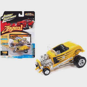Johnny Lightning 1 64th Scale: Johnny Lightning 1932 Ford Highboy - Zingers - Yellow/Black