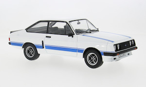 Model Car Group 18350 Ford Escort MKII RS 2000 X Pack 1977 White w/Blue Stripes