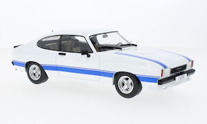 Model Car Group: Model Car Group 18347 Ford Capri Mk II X-Pack 1975 White/Blue