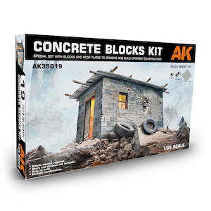 Ak Interactive Military Kitsets: AK-Interactive AK35019 Concrete Blocks Kit - 1/35