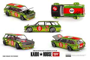 Mini Gt: Mini GT G164 Datsun KAIDO 510 Wagon OG Flo Yellow