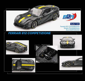 Bbr Models: BBR 64009 Ferrari 812 Competizione Grigio Competizione