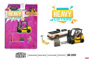 American Diorama 2431 Heavy Lifters (Includes Forklift, Pallet Lifter + Pallet & Figurine)