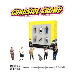 American Diorama 2429 Curb side Crowd (Includes 5 Figurines & 1 Dog Figurine)