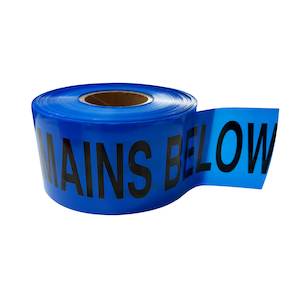 Safety: Water Mains Below Warning Barrier Tape, 300m Roll