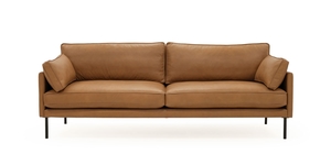 Benji 3 Seater Sofa - Tan Leather Contempa Furniture NZ