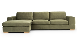 Austin 4 Seater Sofa & Ottoman - Moss Green Velvet 4 Seater Sofas NZ Contemp&hellip;