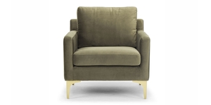Armchairs: Hugo Armchair - Moss Green Velvet Hugo NZ Contempa Furniture NZ