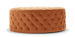 Products: Chester Pin Ottoman - Pecan Velvet Ottomans NZ Contempa Furniture NZ