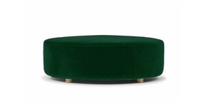 Drum Large Ottoman - Forest Green Velvet Immediate Delivery NZ Contempa Furniture NZ