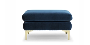 Products: Hugo Small Ottoman - Petrol Blue Velvet Ottomans NZ Contempa Furniture NZ