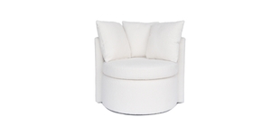 Swivel Armchair - Off White Boucle Boucle NZ Contempa Furniture NZ
