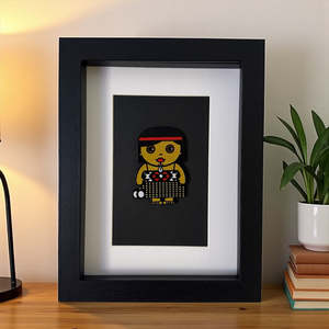 Wall Art: Framed Wall Art - Smaller Wooden Maori Girl