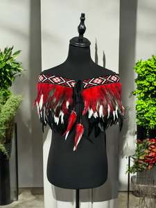 Adult Large Quarter Pre Made Korowai  - Tana Red Rangitāmiro