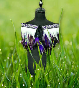 Adult Medium Quarter Pre Made Korowai - Akeelah Purple Whanake