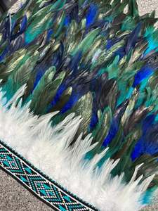 Child's Pre Made Newborn Korowai -Turquoise & Blue Moroki